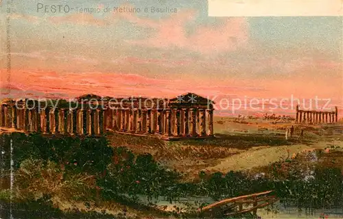 Pesto_Paestum Tempio di Nettuno e Basilica  Pesto_Paestum
