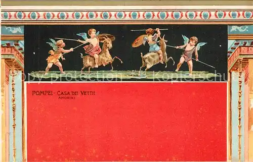 Pompei Casa dei Vettii Amorini Litho  Pompei