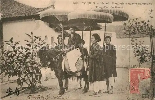 Tonkin Mandarin a quatre parapluies Tong Doc de Hanoi Tonkin