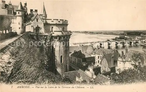 Amboise Vue sur la Loire de la Terrasse du Chateau Amboise