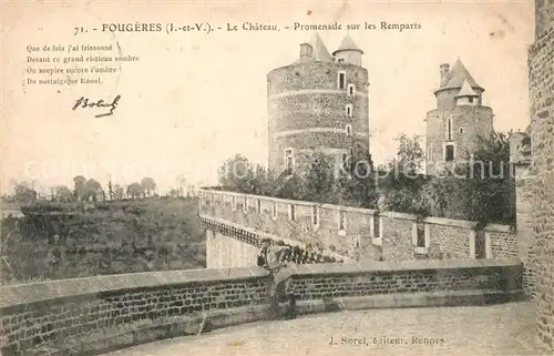 Fougeres Chateau Promenade sur les remparts Fougeres