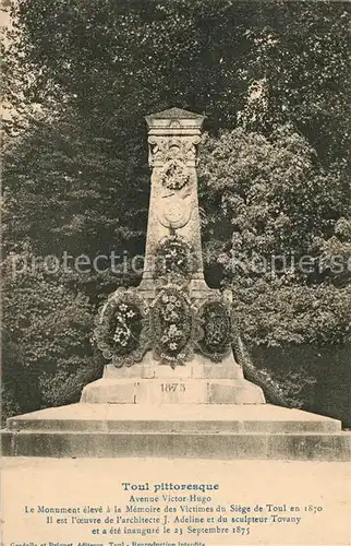 Toul_Meurthe et Moselle_Lothringen Avenue Victor Hugo Monument Toul_Meurthe et Moselle