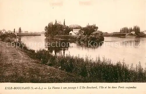 L_Ile Bouchard La Vienne a son passage a l Ile Bouchard pont suspendus L_Ile Bouchard
