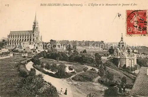 Bonsecours_France Eglise et Monument de Jeanne d Arc Bonsecours France