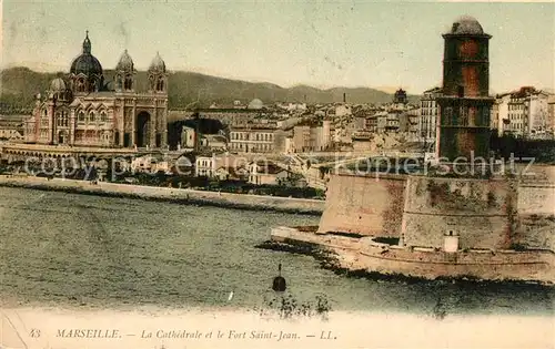 Marseille_Bouches du Rhone La Cathedrale et Fort Saint Jean Marseille