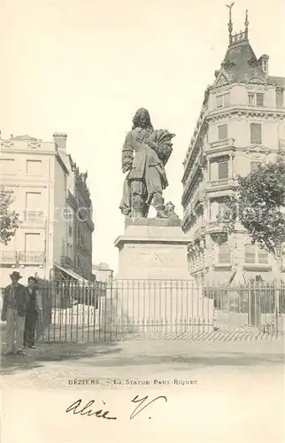 Beziers Statue Paul Riquet Monument Beziers
