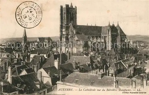 Auxerre La Cathedrale vue du Belvedere Manifacier Auxerre