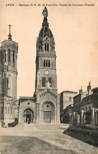 Lyon_France Basilique de Notre Dame de Fourviere facade de l ancienne Chapelle Lyon France