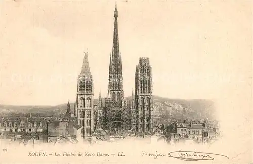 Rouen Les Fleches de Notre Dame Rouen