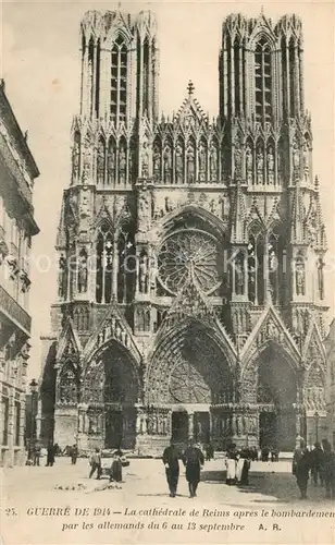 Reims_Champagne_Ardenne Cathedrale apres le bombardement Grande Guerre 1. Weltkrieg Reims_Champagne_Ardenne