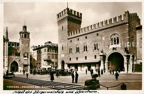 Ferrara Palazzo del Podesta Torre dell Orologio  Ferrara