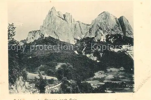 Schlern Strasse nach Seis  Schlern