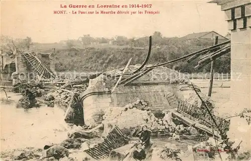 Mont_a_Leux La Guerre 1914 17 Le Pont sur la Meurthe detruit par les Francais Mont_a_Leux