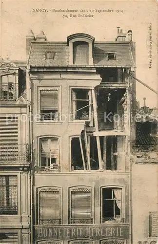 Nancy_Lothringen Bombardement des Sept 1914 Rue St Dizier Nancy Lothringen