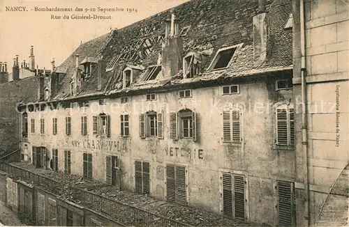 Nancy_Lothringen Bombardement des Sept 1914 Rue du General Drouot Nancy Lothringen
