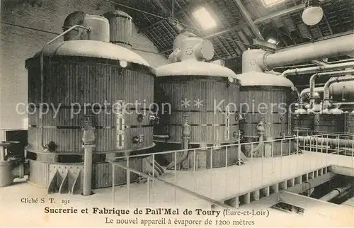 Toury Sucrerie et fabrique de Pail Mel Le nouvel appareil a evaporer de 1200 metres Toury