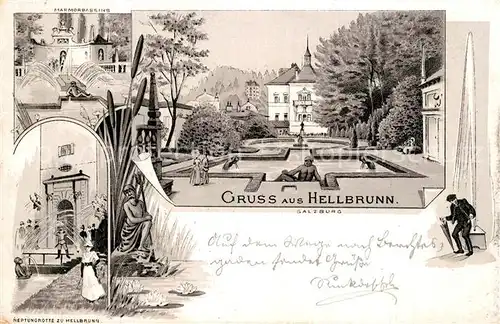 Hellbrunn Kurbad Marmorbassins Neptungrotte  Hellbrunn