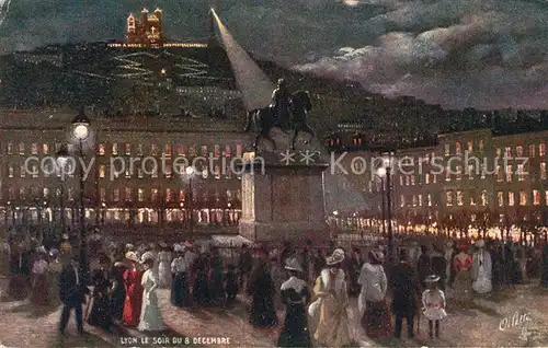 Lyon_France Le Soir du 8 Decembre Lyon France