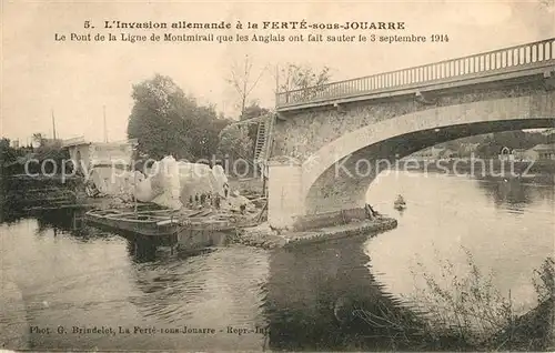 La_Ferte sous Jouarre Le Pont de la Ligne de Montmirail que les Anglais ont fait sauter le Sept 1914 La_Ferte sous Jouarre