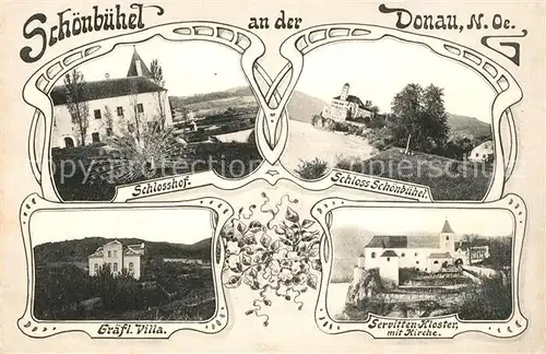 Schoenbuehel Aggsbach Schlosshof Schloss Schoenbuehel Graefl Villa Servitten Kloster mit Kirche Schoenbuehel Aggsbach