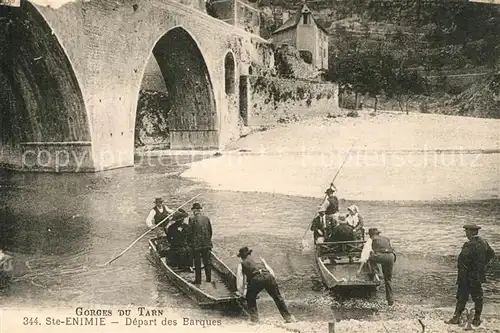 Sainte Enimie Depart des Barques Gorges du Tarn Pont Sainte Enimie