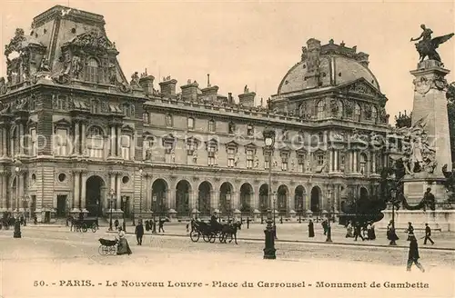 Paris Nouvel Louvre Place du Carrousel Monument de Gambetta Paris