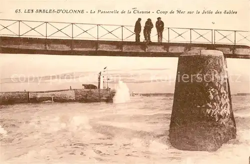 Les_Sables d_Olonne La Passerelle de la Chaume Coup de Mer Jetee des Sables Les_Sables d_Olonne