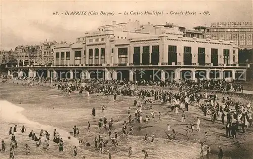 Biarritz_Pyrenees_Atlantiques Casino Municipal grande maree Biarritz_Pyrenees