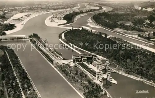 Kembs_Loechle Vue aerienne sur le Barrage 