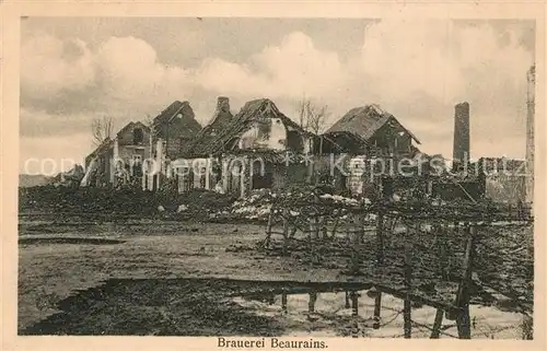 Beaurains Brauerei apres le bombardement Beaurains