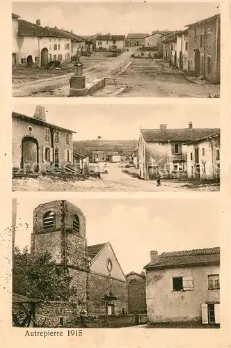 Autrepierre apres le bombardement Vue partielle Autrepierre