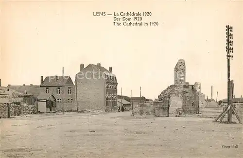 Lens_Pas de Calais La Cathedrale apres le bombardement Lens_Pas de Calais