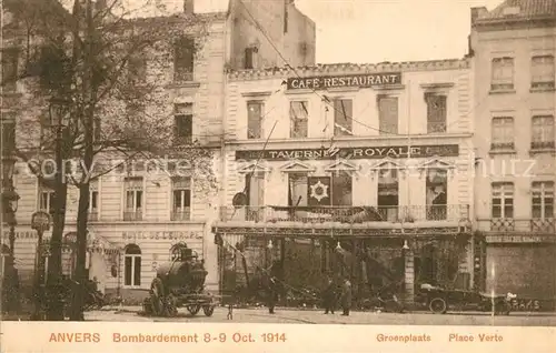 Anvers_Antwerpen Bombardement Oct 1914 Place Verte Anvers Antwerpen