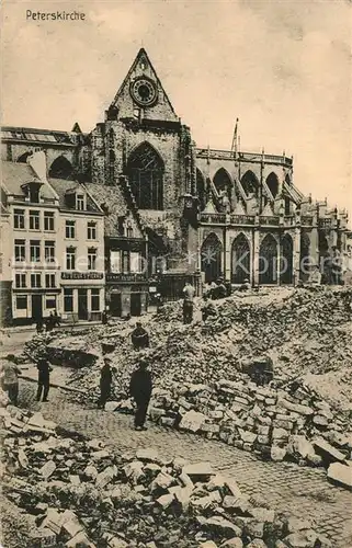 Loewen_Louvain Peterskirche nach Bombardement WK1 Loewen Louvain