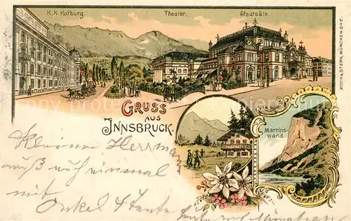 Innsbruck KuK Hofburg Theater Stadtsaele Martinswand Innsbruck