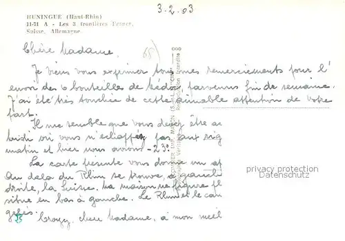 Huningue_Hueningen Les 3 frontieres France Suisse Allemagne Vue aerienne 