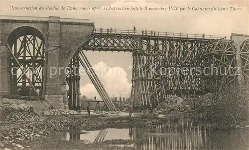 Dannemarie_Doubs Reconstruction du Viaduc apres le destruction faite le nov 1870 par le Capitaine du Genie Thiers Dannemarie Doubs
