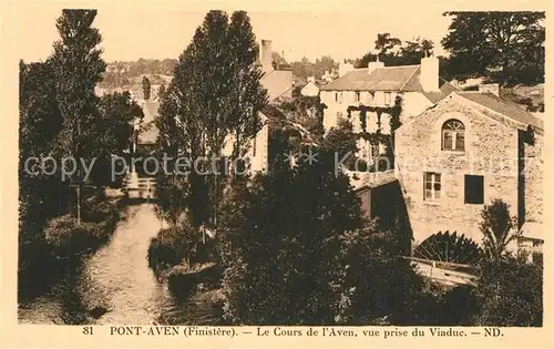 Pont Aven Le Cours de l Aven vue prise du Viaduc Pont Aven