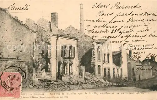 Bazeilles Une ru de Bazeilles apres la bataille actuellement rue du General Lebrun Bazeilles