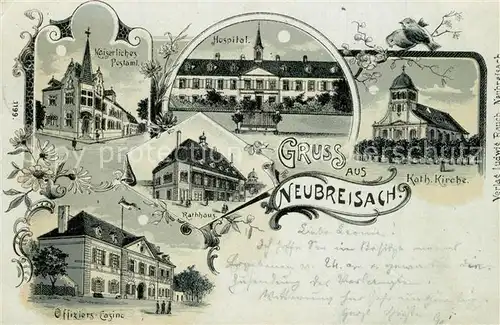 Neubreisach_Neuf Brisach Kaiserl Postamt Hospital Kath Kirche Offiziers Casino 