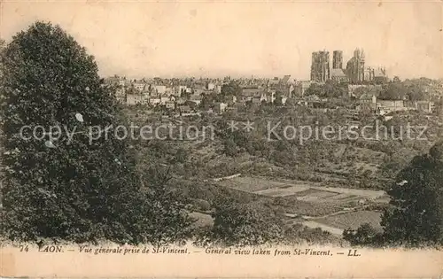 Laon_Aisne Vue generale prise de Saint Vincent Cathedrale Laon_Aisne