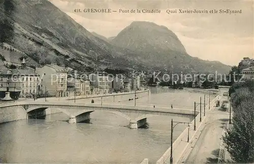 Grenoble Pont de la Citadelle Quai Xavier Jouvin et Mont Saint Eynard Grenoble