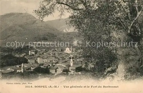 Sospel Vue generale et Fort du Barbonnet Sospel
