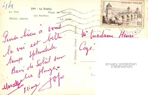 Le_Croisic Port Plage de Port Lin Rochers Marais salants Jetee Le_Croisic