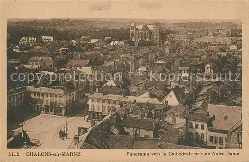 Chalons sur Marne_Ardenne Panorama vers la Cathedrale pris de Notre Dame Chalons sur Marne Ardenne