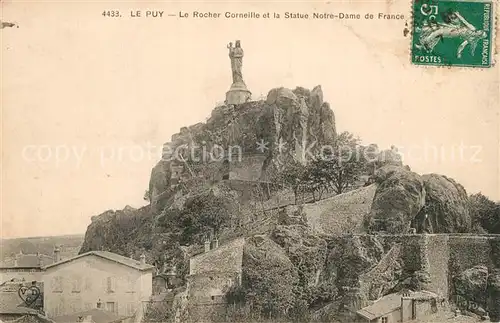 Le_Puy en Velay Rocher Corneille et Statue Notre Dame de France Le_Puy en Velay