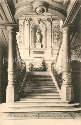 Reims_Champagne_Ardenne Hotel de Ville Grand Escalier de la Bibliotheque Reims_Champagne_Ardenne