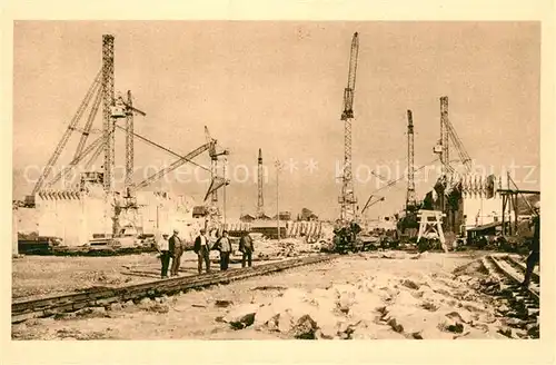 Kembs_Elsass Chantiers Ecluses vue daval Juillet 1930 Kembs Elsass