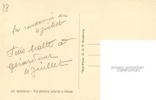 Gerardmer_Vosges Vue generale prise de la Creuse Gerardmer Vosges