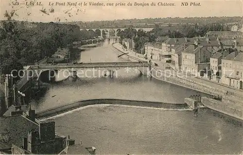 Laval_Mayenne Pont neuf et le viaduc vue prise du donjon du chateau Laval Mayenne